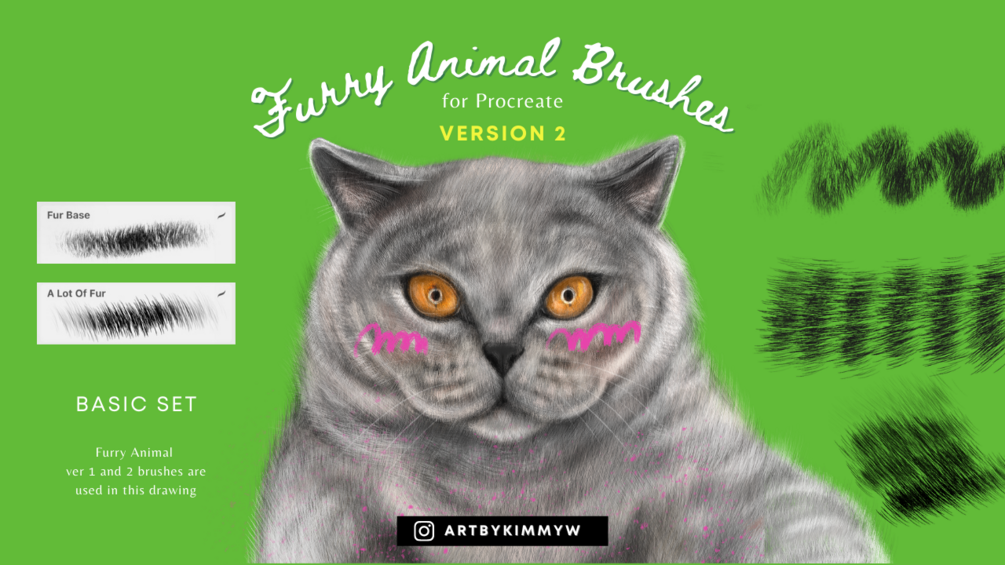 Procreate Furry Animal  Brushes 2 &bull; Free Pack