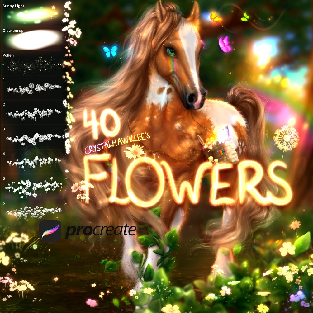 40 FREE Flower Brushes for Procreate app