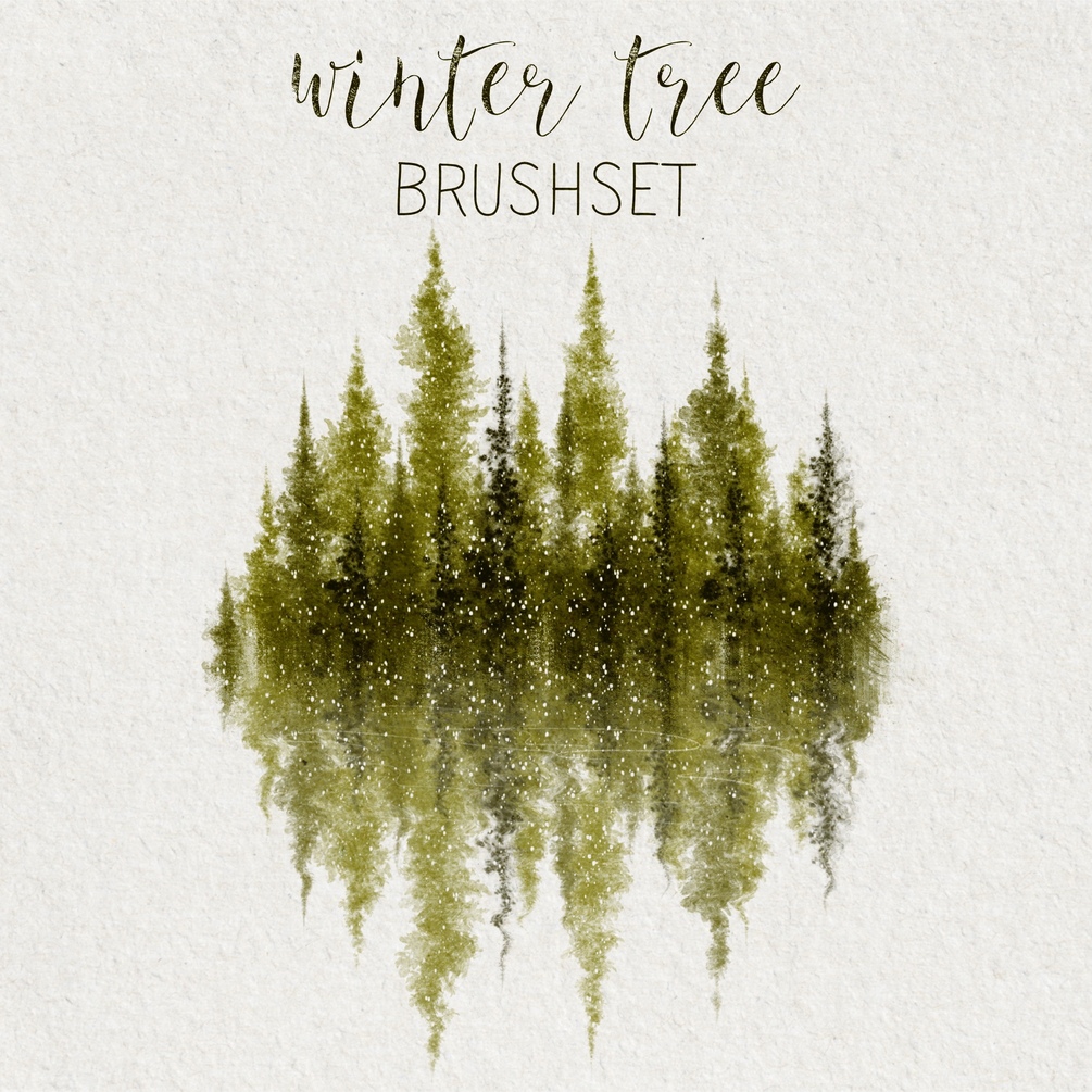 Procreate winter tree brushes + bonuses