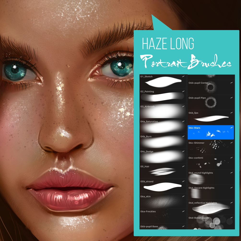 Haze Long Procreate Portrait Brushes