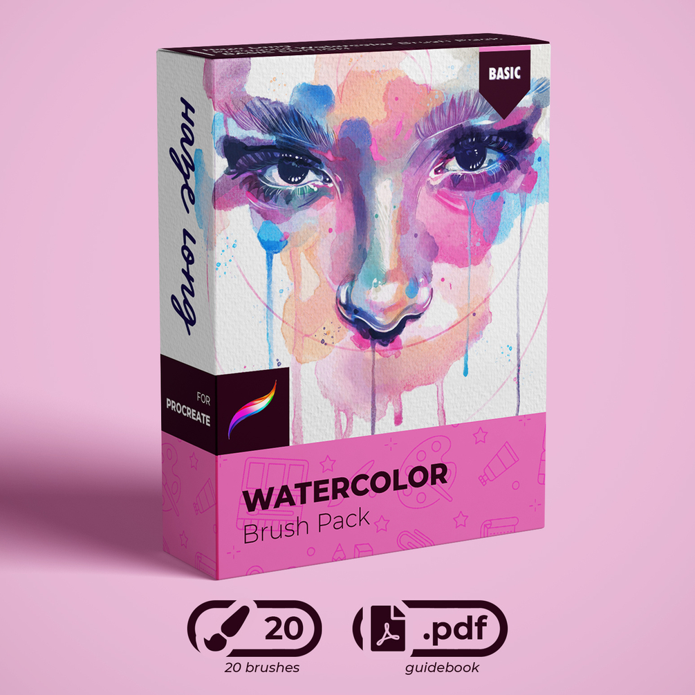 Haze Long Procreate Watercolor Brush Pack