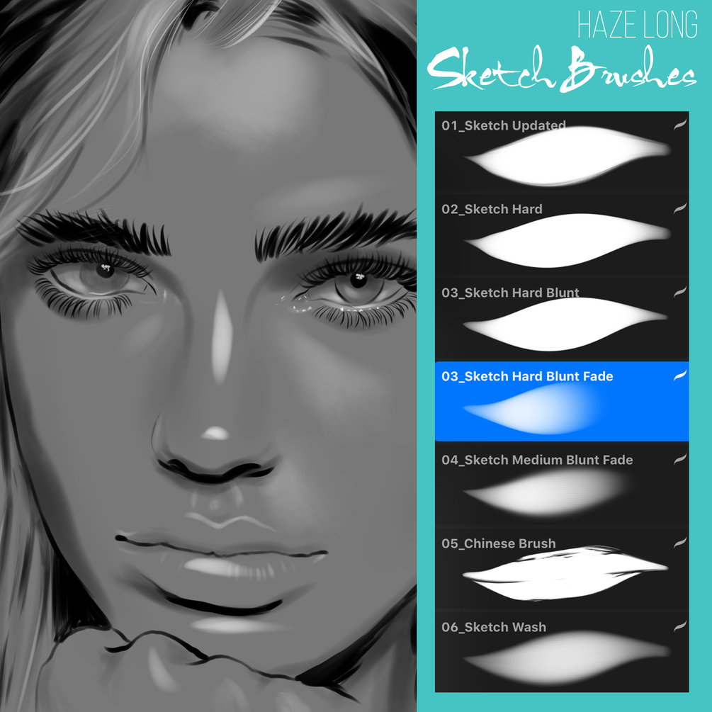 Haze Long Procreate Sketch Brushes Extended Pack