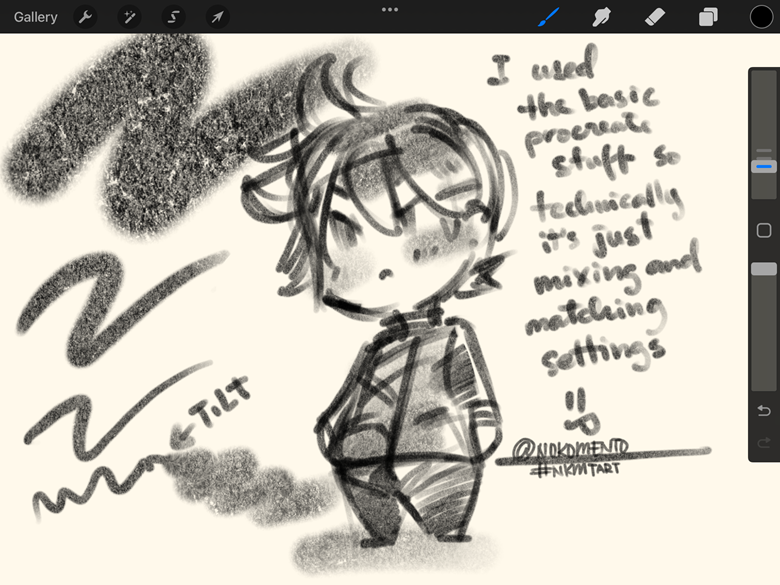 Procreate Brush: a good sketch brush says noko (free)