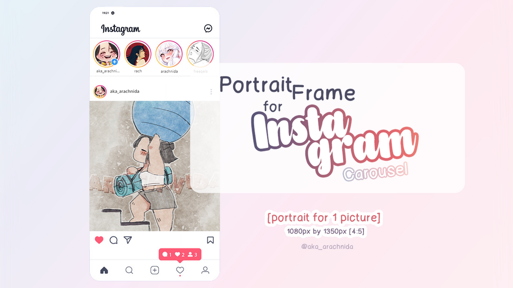 [Resources for Artists] Portrait Frame for Instagram Carousel: Portrait Version
