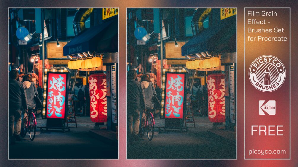 Film Grain Effect -  FREE Brushes Set for Procreate 
