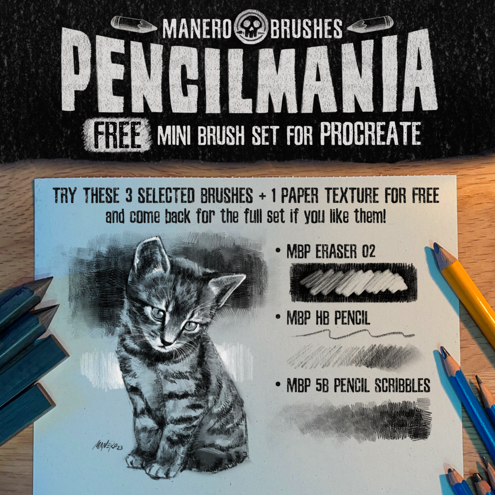 Pencilmania FREE Mini Brush Set for Procreate