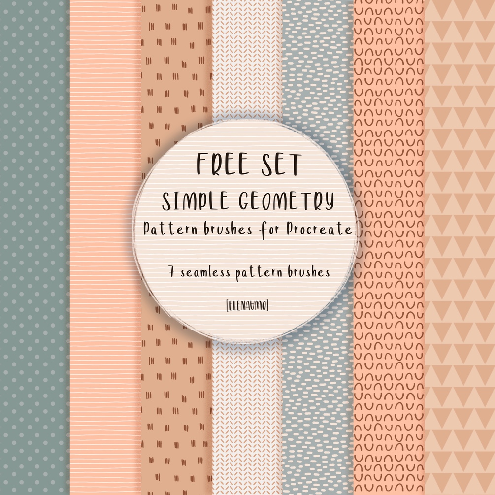 Pattern Brushes for Procreate, free mini set