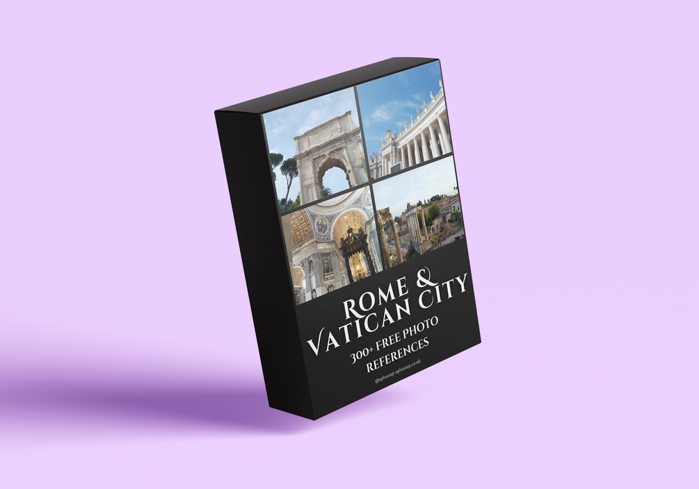 (Free) Rome & Vatican City Photo References for Artists - Roman Buildings, Colosseum, Trevi Fountain, Pantheon, Sistine Chapel, Paintings & Sculpture.