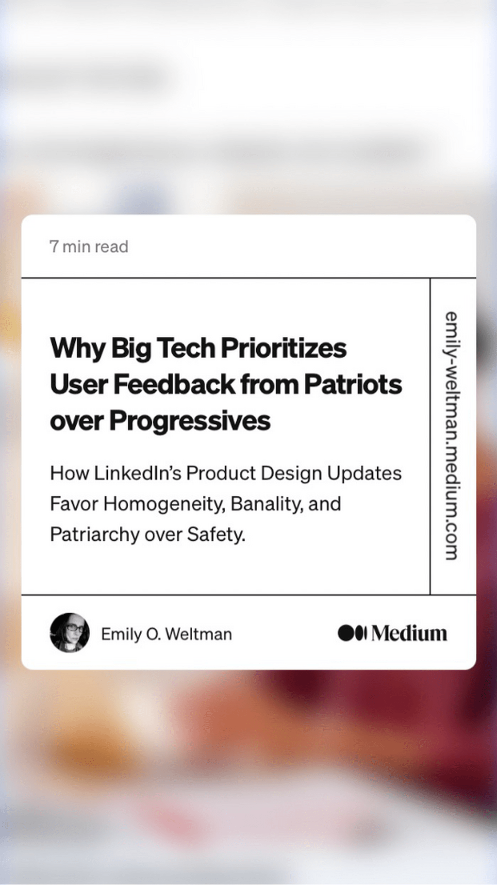 Why Big Tech Prioritizes Patriots over Progressives. TL;DR LinkedIn Product Design Updates S*ck
