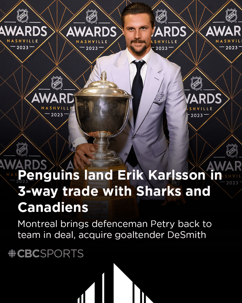 Penguins land Norris Trophy winner Karlsson in 3-way trade with Sharks, Canadiens