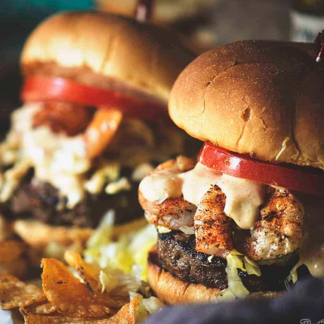 Shrimp Po Boy Burger
