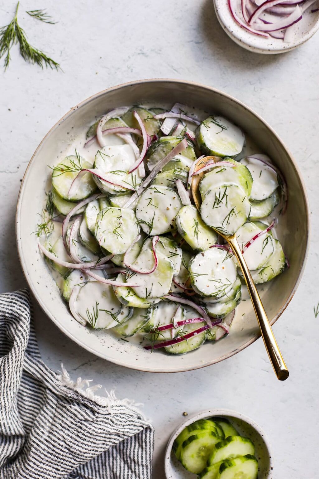 Creamy Cucumber Salad (Easy and Dairy Free) - The Real Food Dietitians