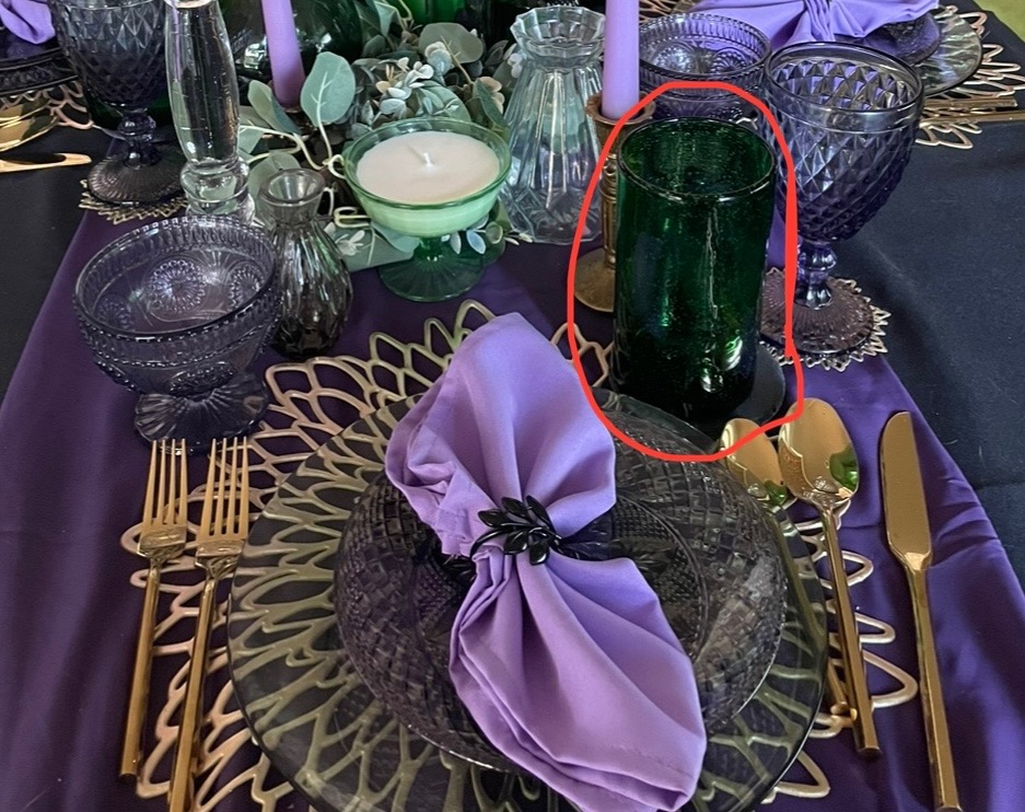 Green bubble drinking glasses