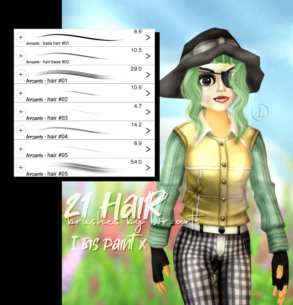 21 free Hair Brushes for ibis paint x