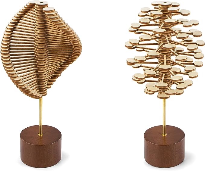 Spinning wooden desk art