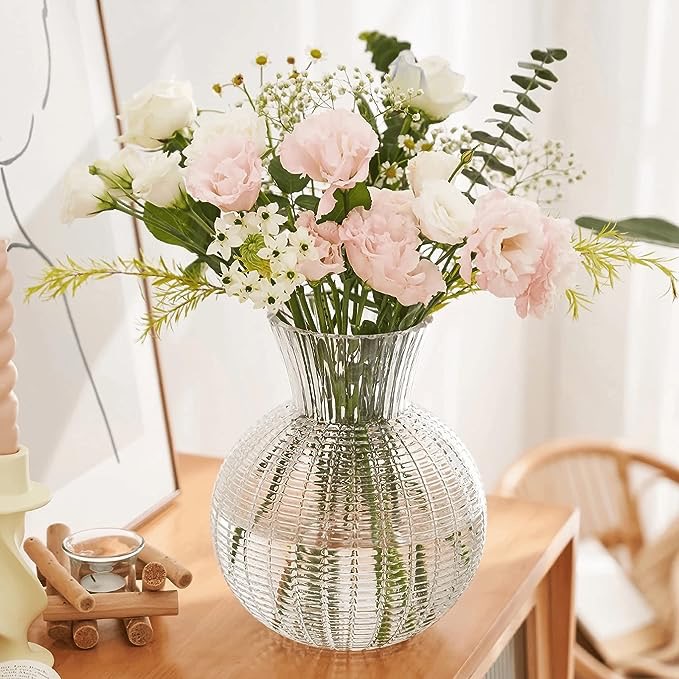 Glass textured vase