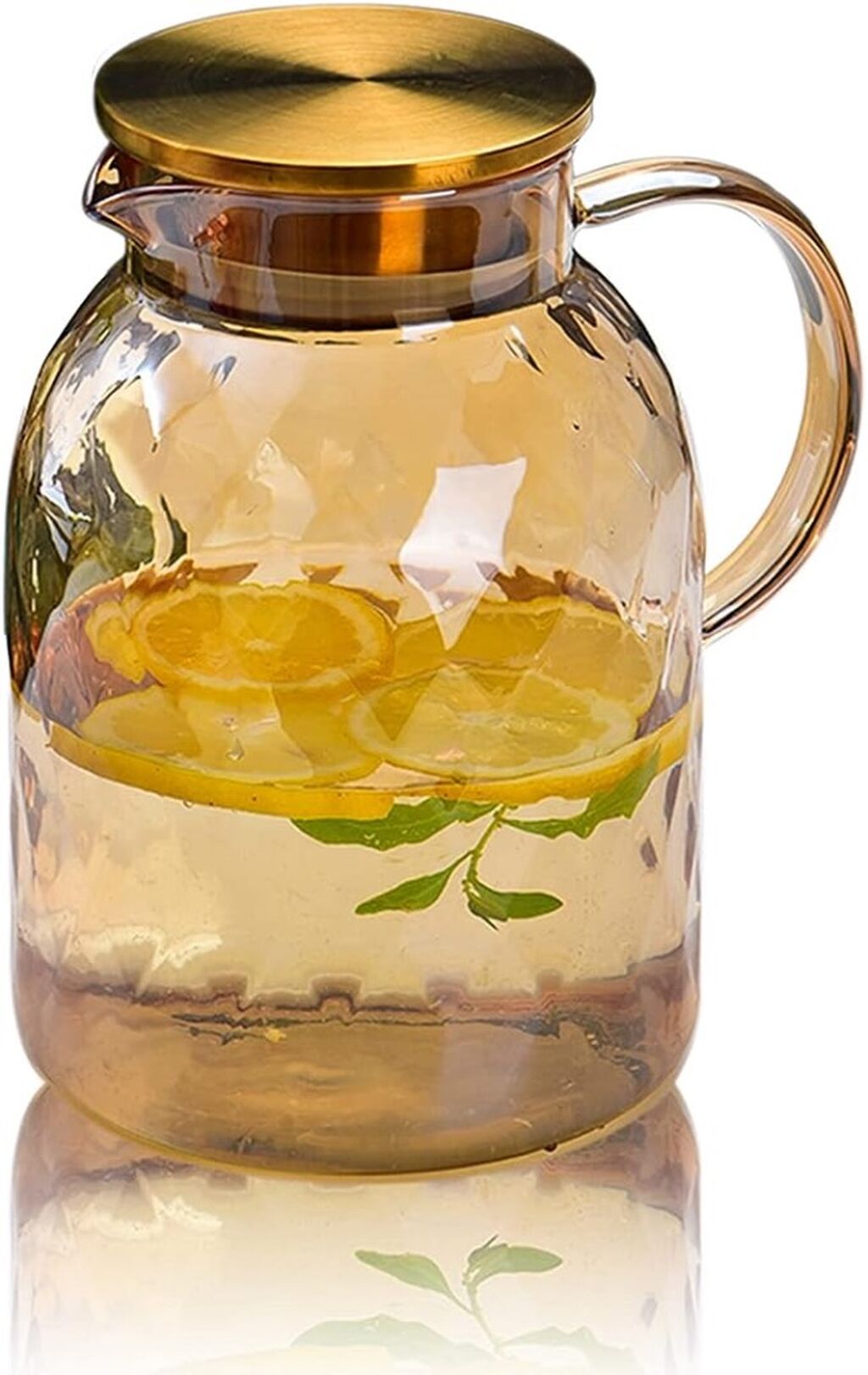 Small amber glass pitcher 