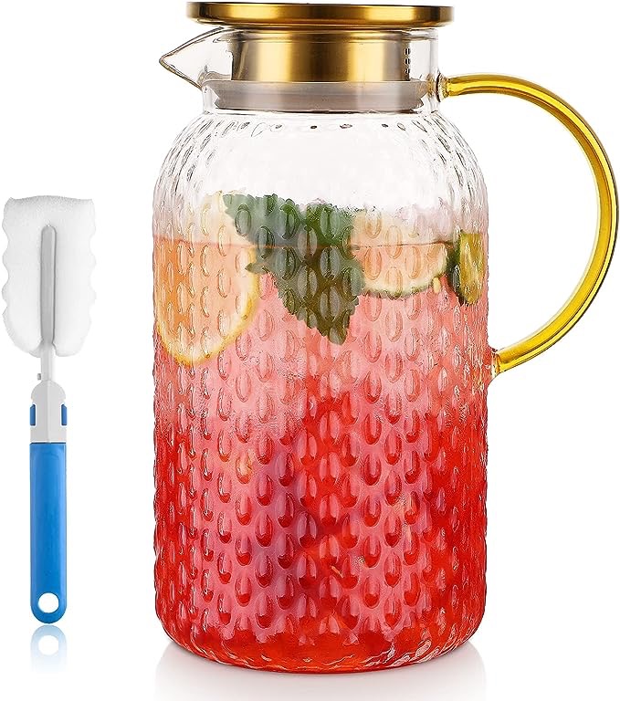 Small textured glass pitcher 