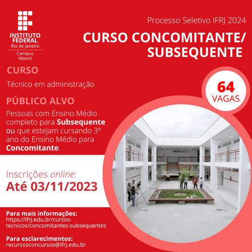 Instituto Federal do Rio de Janeiro - IFRJ - Cursos técnicos