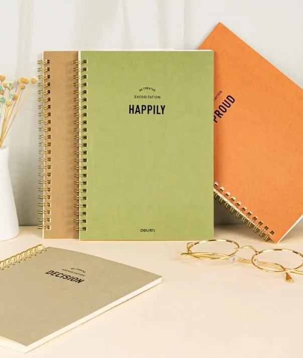 CLICK TO SHOP 🛒 Deli A5 Spiral Notebook Korean Style
