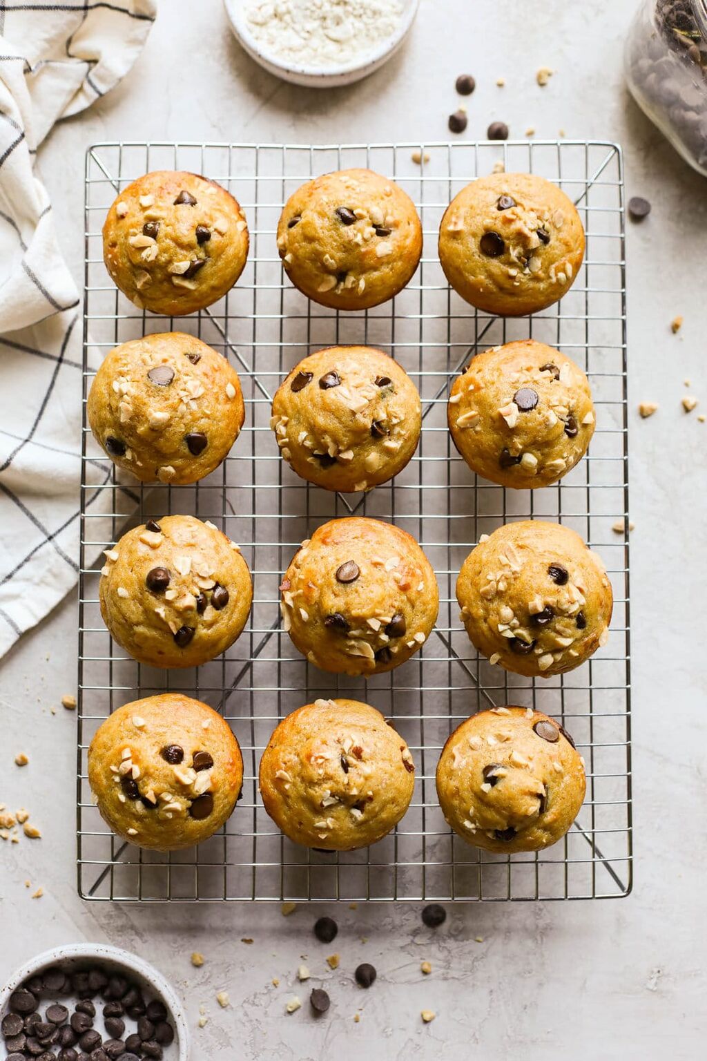 Protein Muffins with Peanut Butter and Chocolate Chips - The Real Food Dietitians