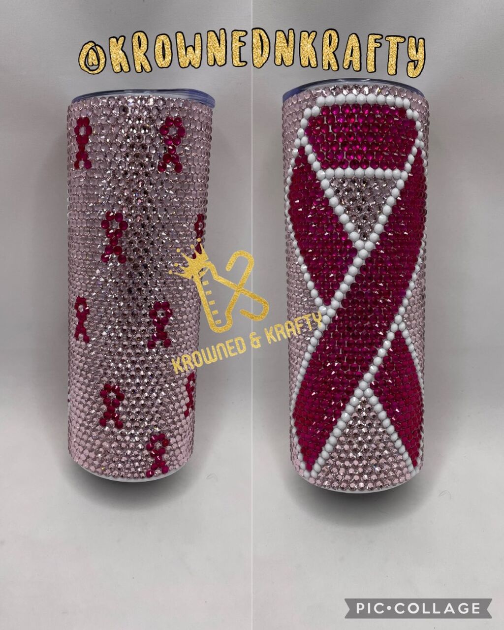 Bling Cancer Awareness Tumblers