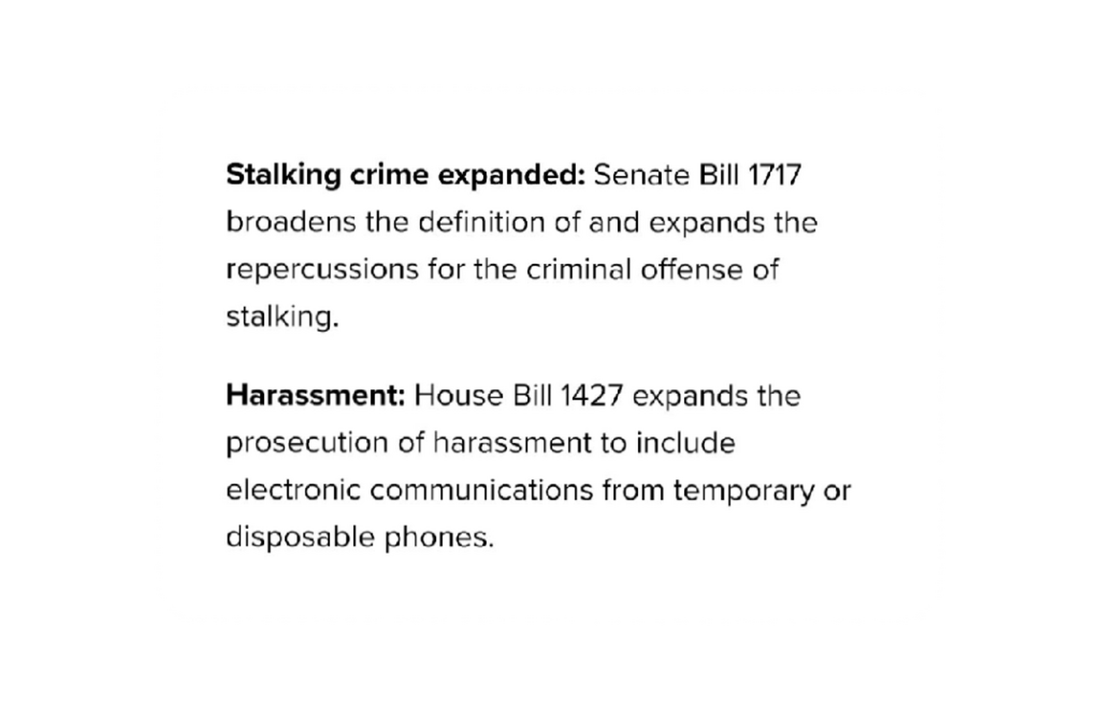 New Texas Laws - Stalking