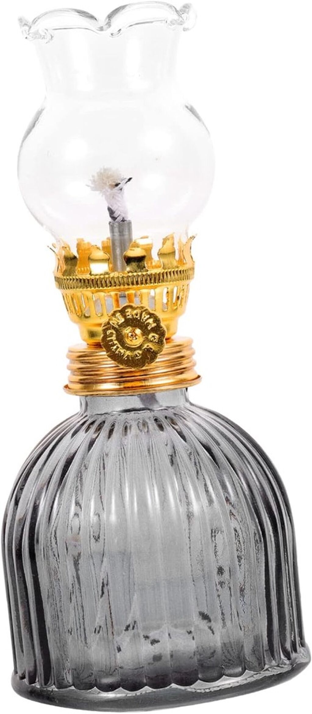 Small gray kerosene lamp