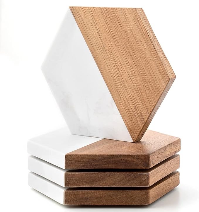 Wood marble coasters 