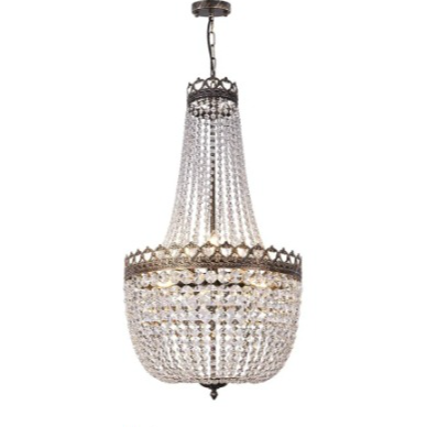 Wellmet Crystal Chandelier Lights, 9-Light French Empire Country Foyer Chandelier Pendant, Hanging Ceiling Lighting Fixture for Dining Living Room Bedroom Kitchen, 35" H x 19.69" W, Antique Bronze - Amazon.com