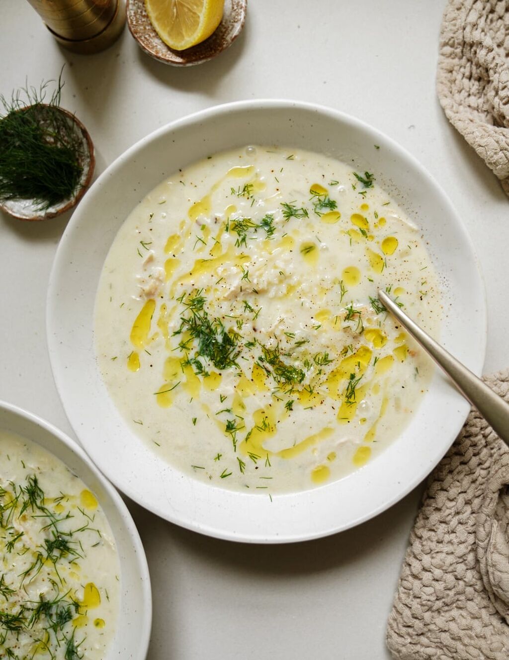 Traditional Chicken Avgolemono Soup
