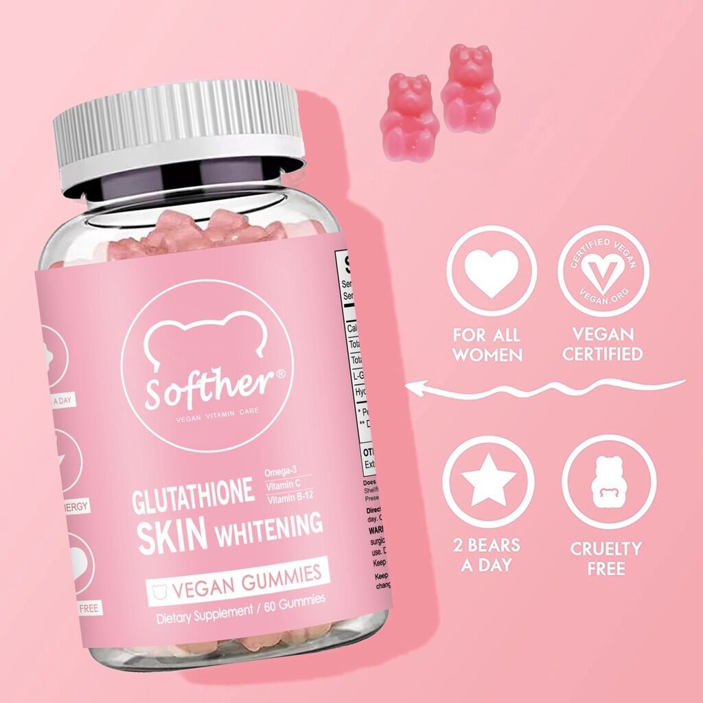 Softher Glutathione Gummies Anti-aging Whitening Skin Vitamins Collagen