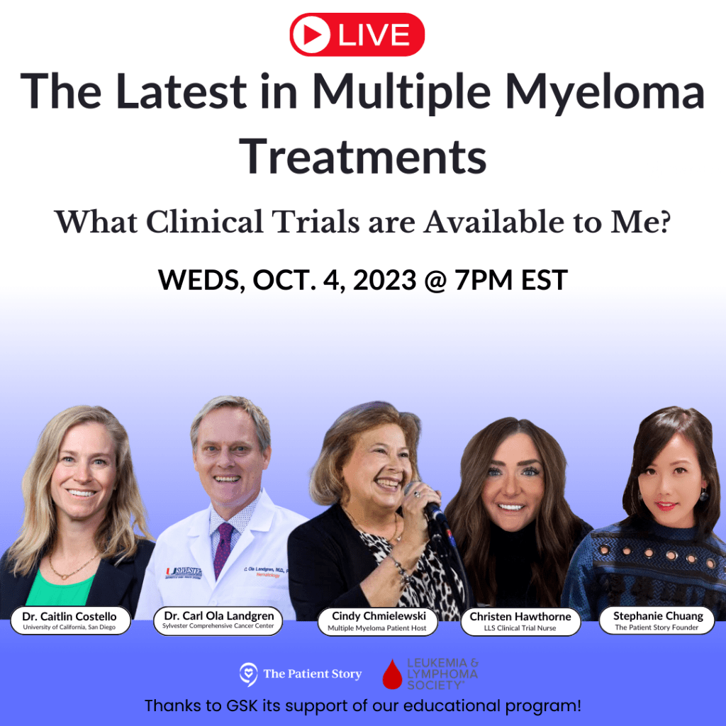 Welcome! You are invited to join a webinar: The Latest in Multiple Myeloma Treatments: What Clinical Trials are Available to Me?. After registering, you will receive a confirmation email about joining the webinar.
