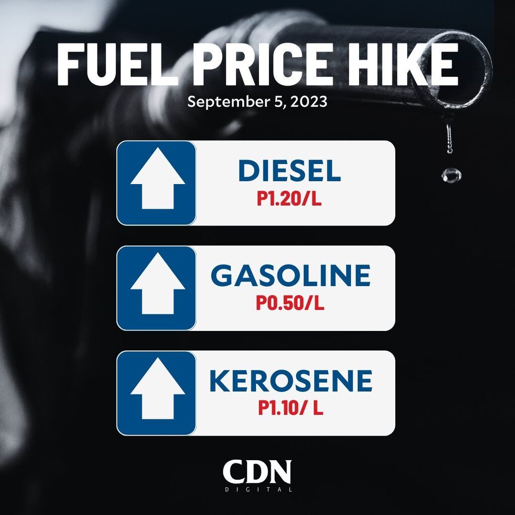 Fuel prices in 6 gas stations in Cebu City as of September 5: Diesel up by P1.20 per liter