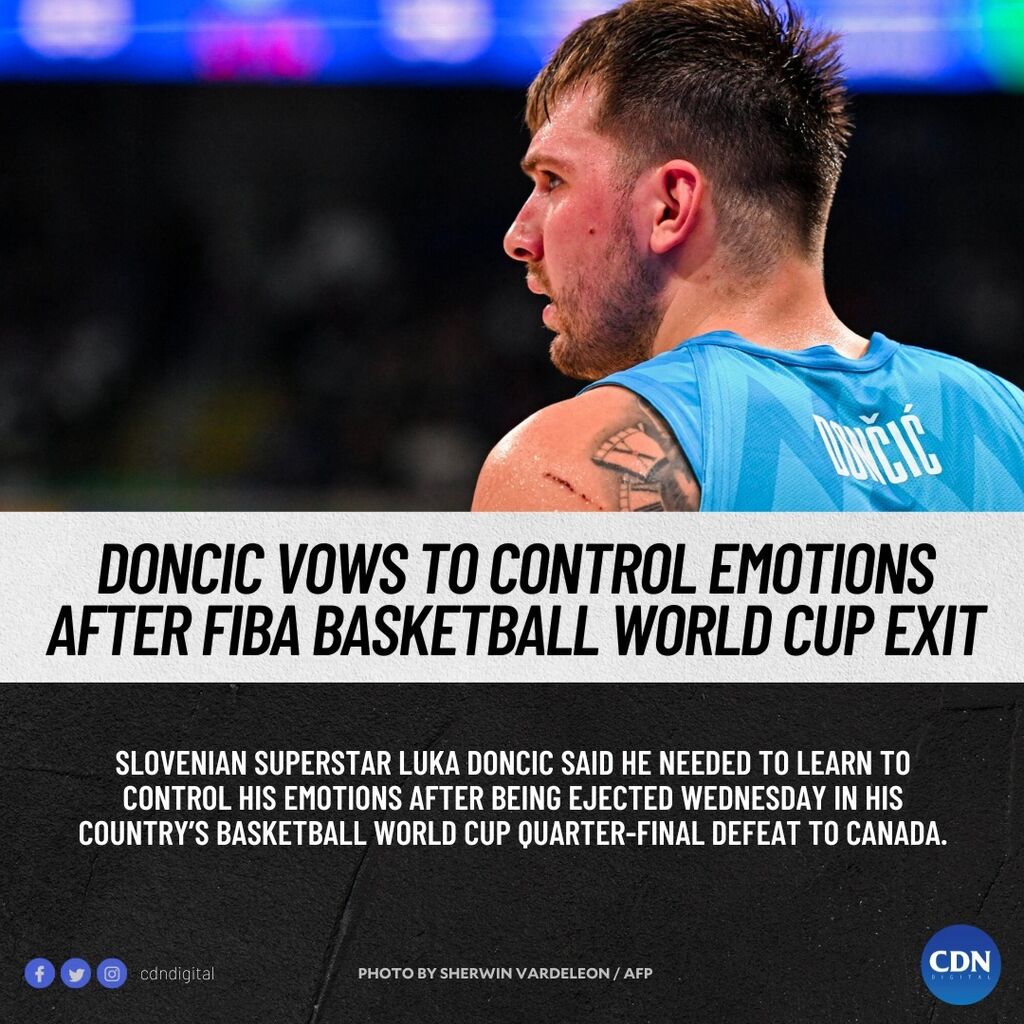 Doncic vows to control emotions after FIBA Basketball World Cup exit