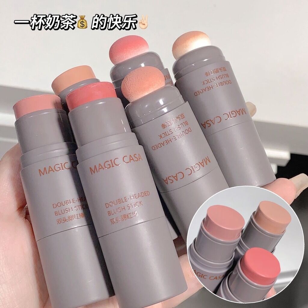 Magic CASA Double Head Sponge Blush Moisturizing Waterproof Blush