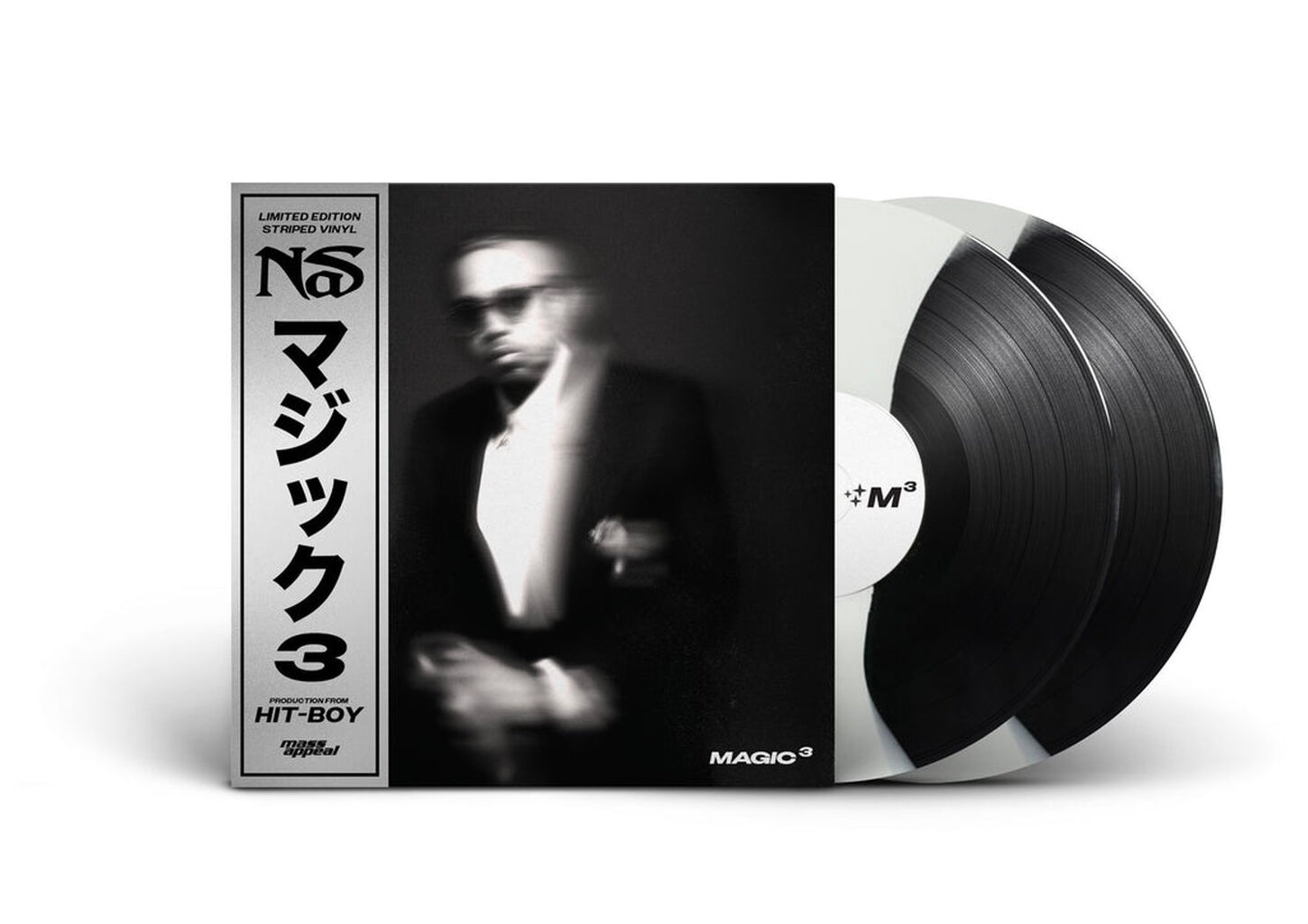 Nas &ldquo;Magic 3&rdquo; B&W Striped Color Vinyl 2LP (PRE-ORDER)