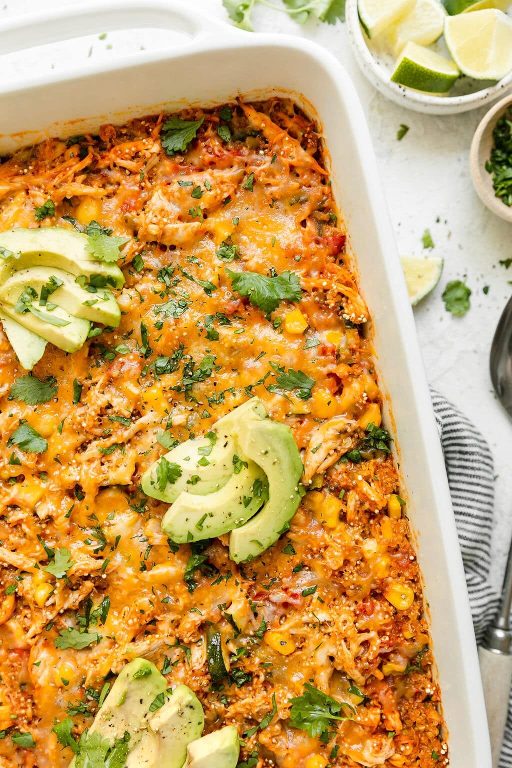 Chipotle Quinoa Casserole with Chicken - The Real Food Dietitians