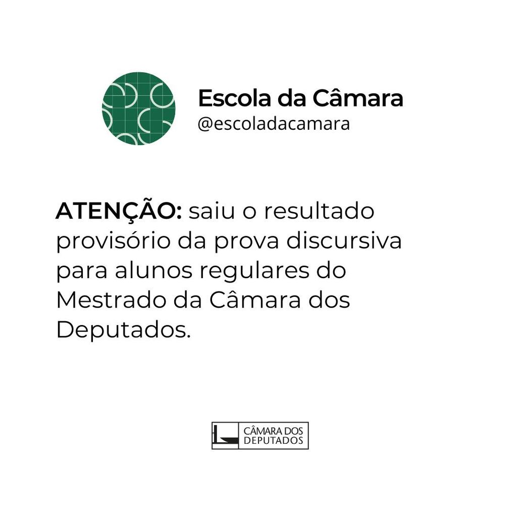 Resultado provis&oacute;rio da Prova Discursiva - Alunos regulares
