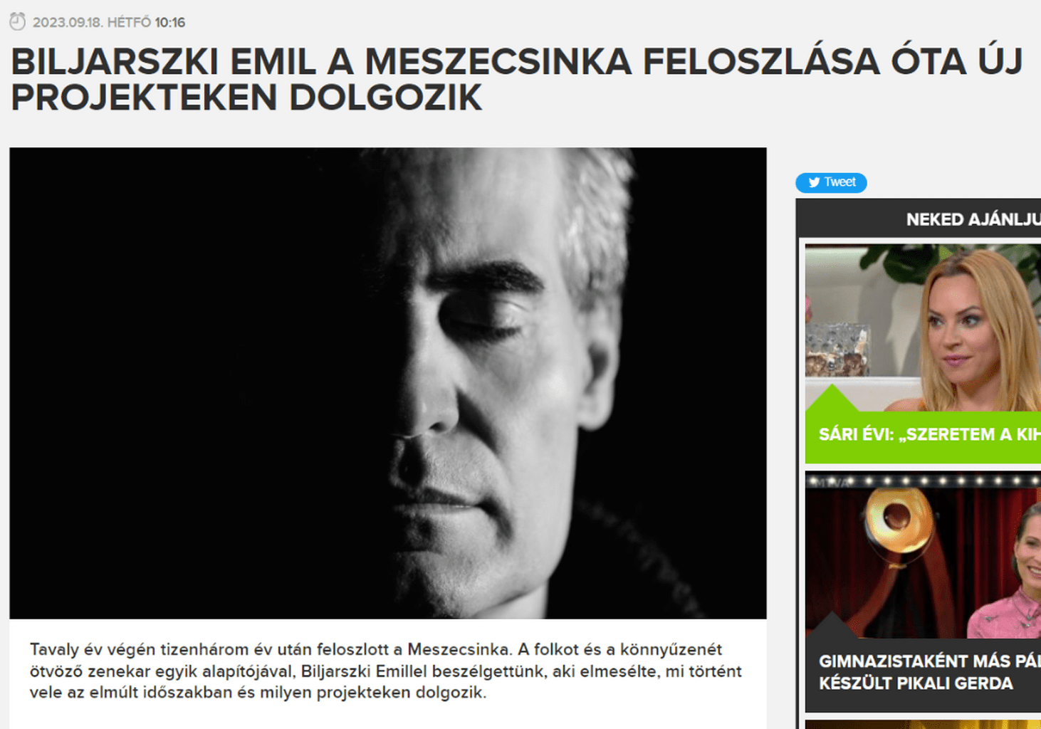 Petofilive.hu Interj&uacute; - EMIL A MESZECSINKA FELOSZL&Aacute;SA &Oacute;TA &Uacute;J PROJEKTEKEN DOLGOZIK