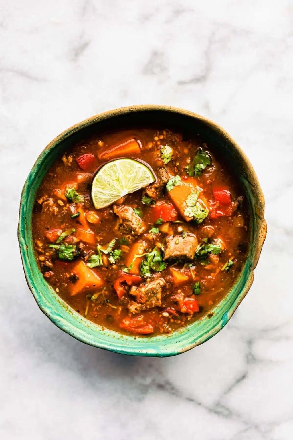 Mexican sweet potato beef stew 