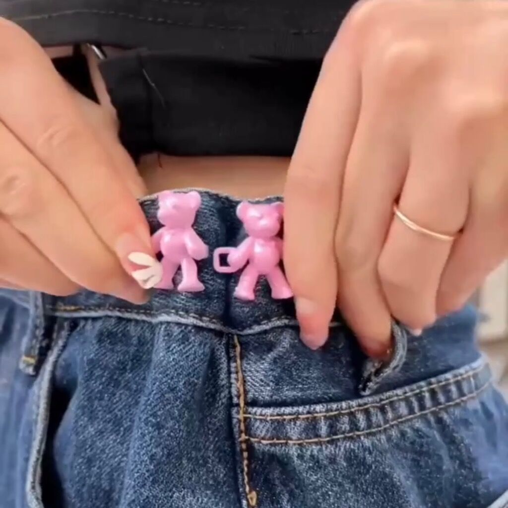 CUTE BEAR PANTS BUCKLE BUTTON