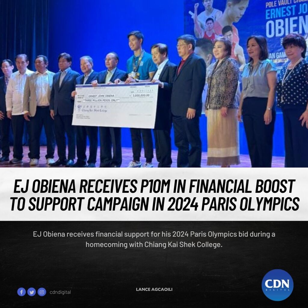 EJ Obiena receives P10M in financial boost to support campaign in 2024 Paris Olympics
