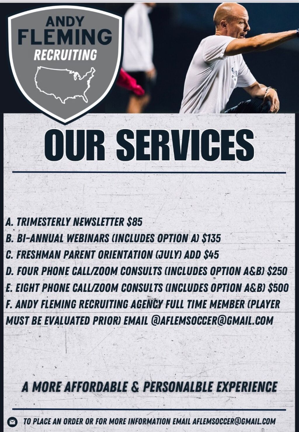 Menu of services 