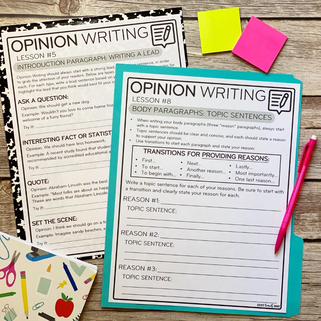 Opinion Writing Unit | Print & Digital | Google Slides | Writing Prompts