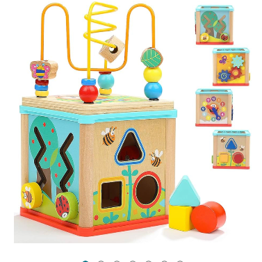 Wooden Activity Cube 5in1