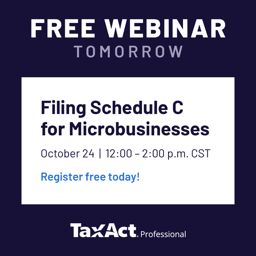Register for Filing Schedule C Webinar