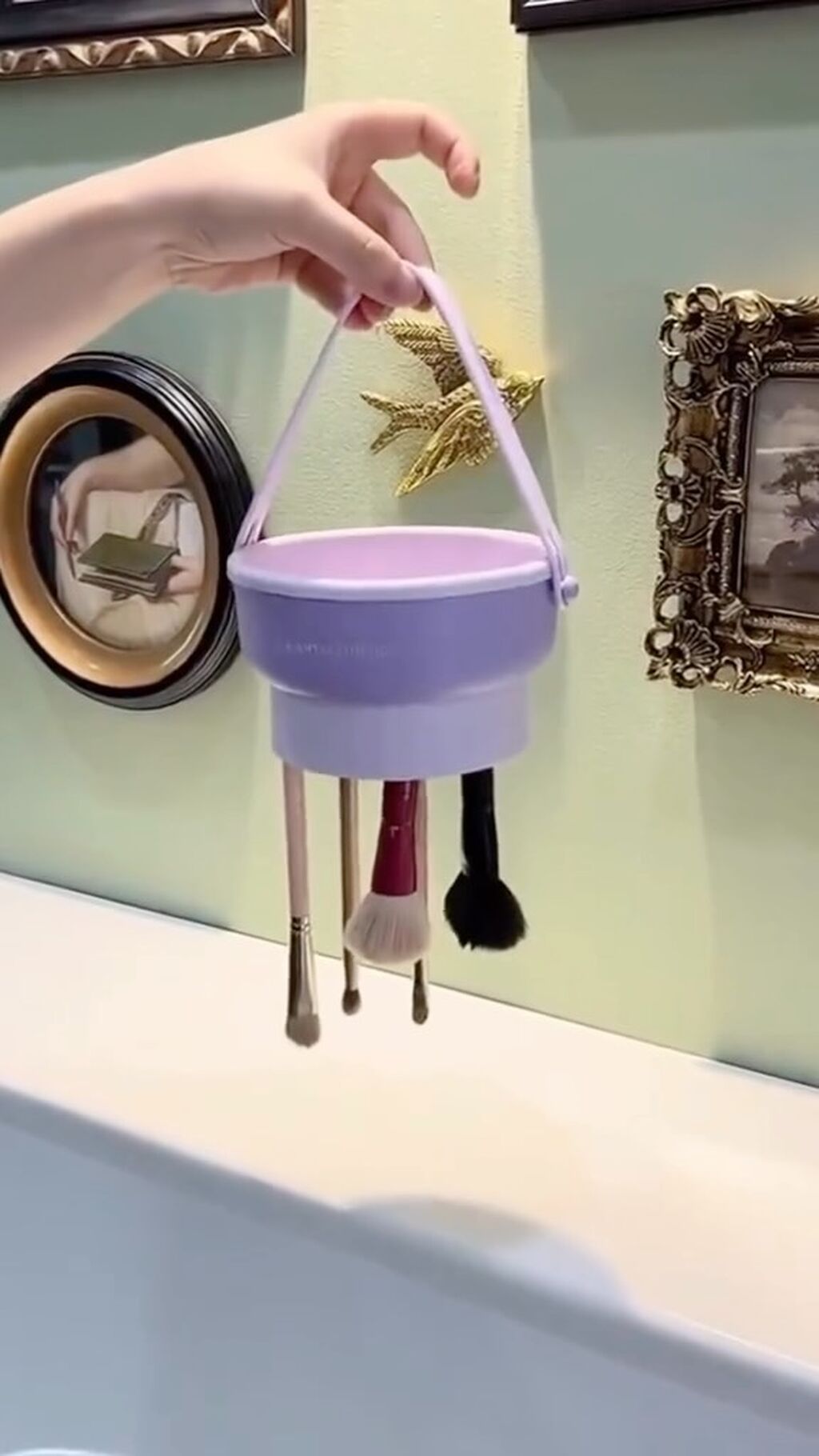 3-in-1 Makeup Brush Cleaning Basket