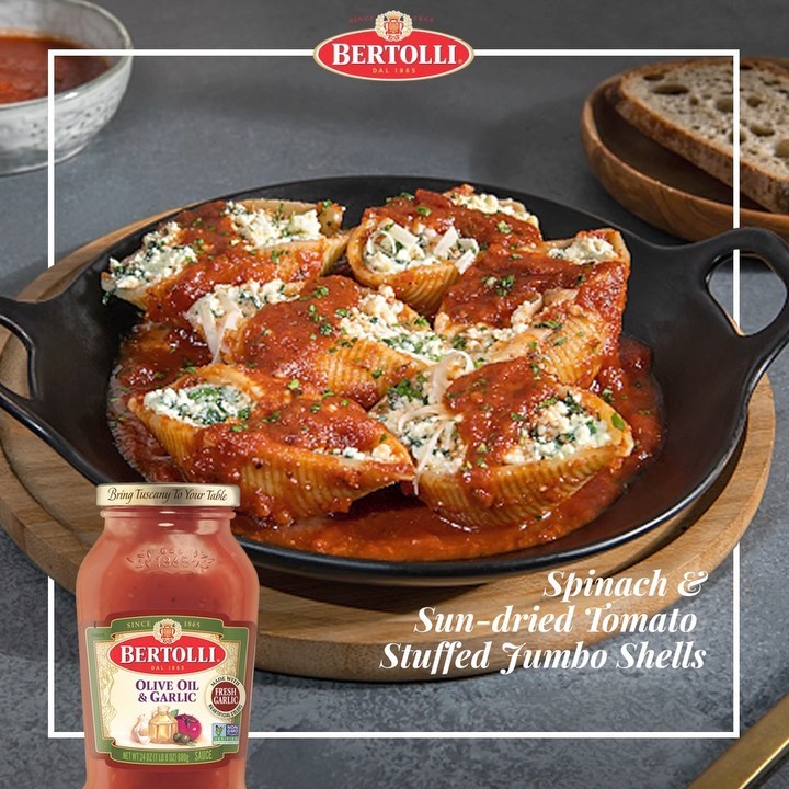 Spinach and Sun-dried Tomato Stuffed Jumbo Shells