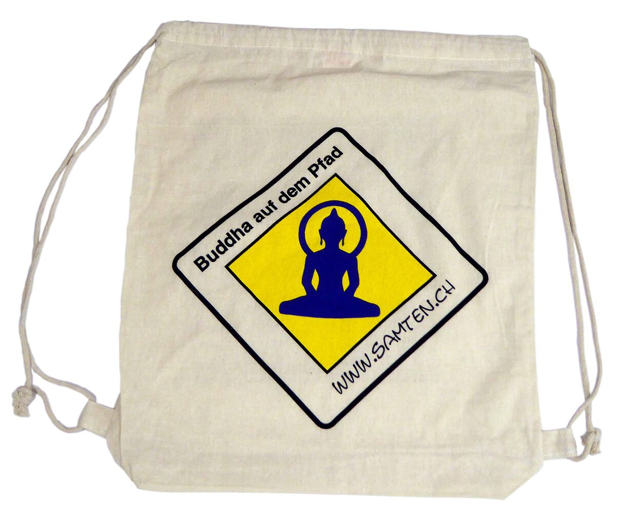 &Ouml;ko-Baumwoll-Rucksack / Kitchener-Art, mit 2 Kordelz&uuml;gen, zum &uuml;ber die Schulter tragen. 100% &Ouml;ko-Baumwolle Gr&ouml;sse: 38&times;50 cm Gewicht: 85 Gramm